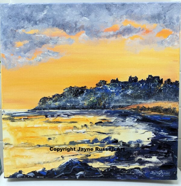 Sunset over Llansteffan Castle